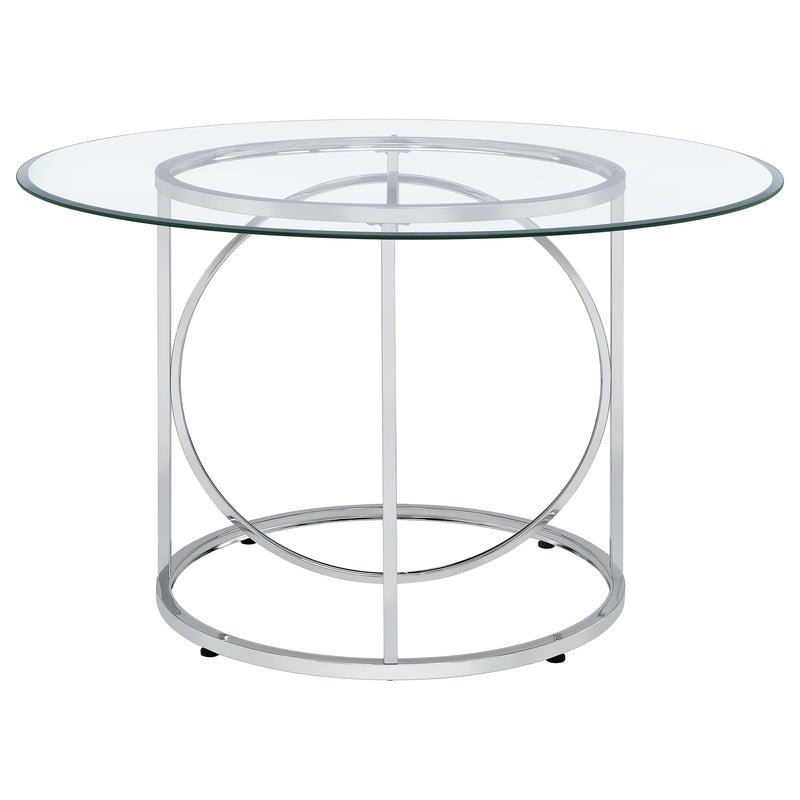 Levy 48-inch Round Glass Top Dining Table Chrome