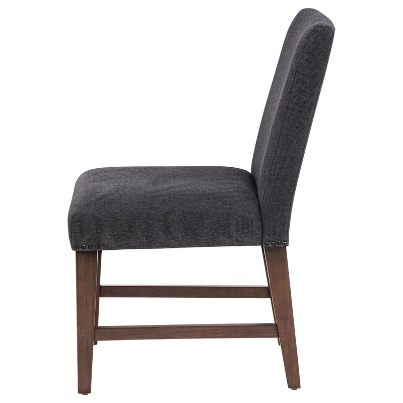 Naser Parsons Dining Side Chair Grey and Dark Walnut (Set of 2)