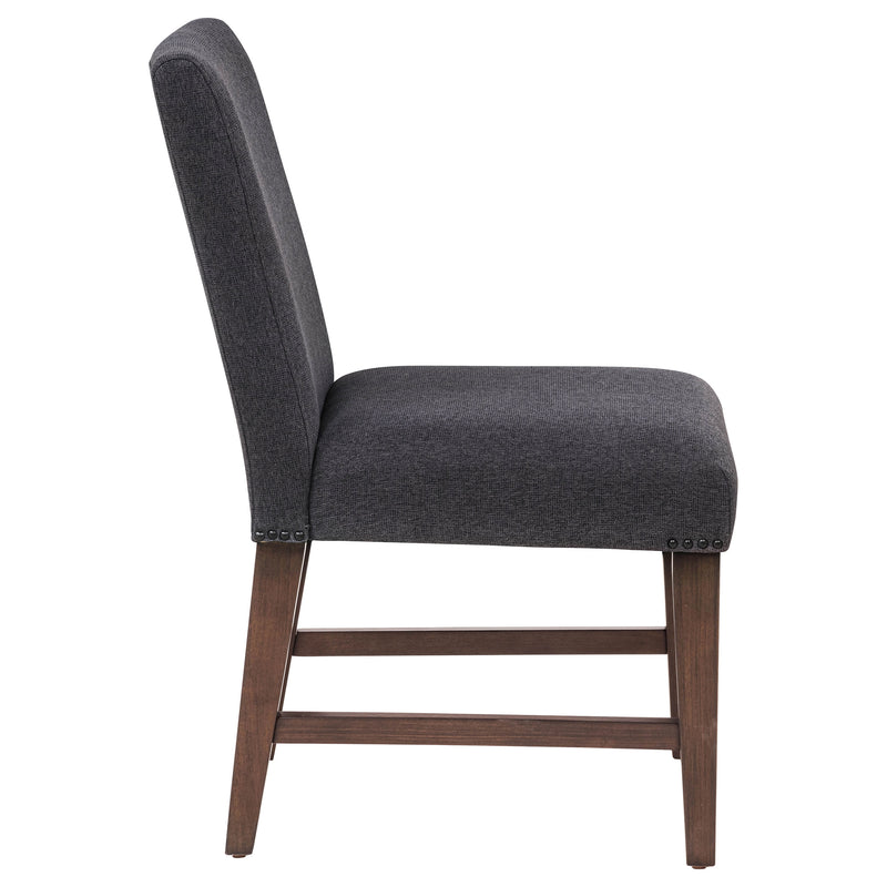 Naser Parsons Dining Side Chair Grey and Dark Walnut (Set of 2)