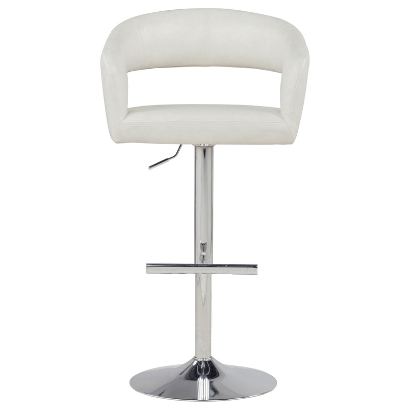 Travia Faux Leather Upholstered Adjustable Bar Stool Ivory