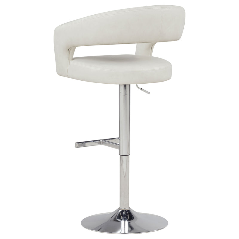 Travia Faux Leather Upholstered Adjustable Bar Stool Ivory