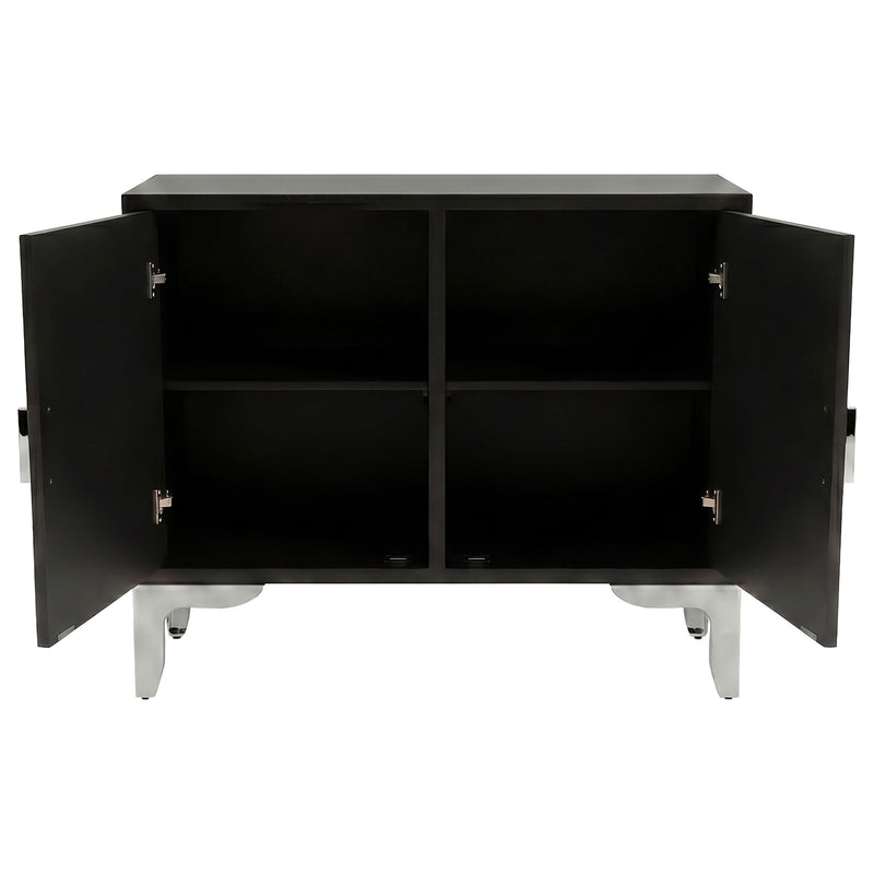 Forbes 2-door Bone Inlay Mosaic Accent Storage Cabinet Black