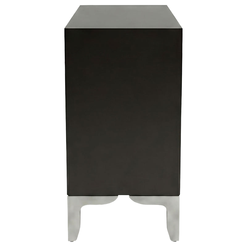 Forbes 2-door Bone Inlay Mosaic Accent Storage Cabinet Black