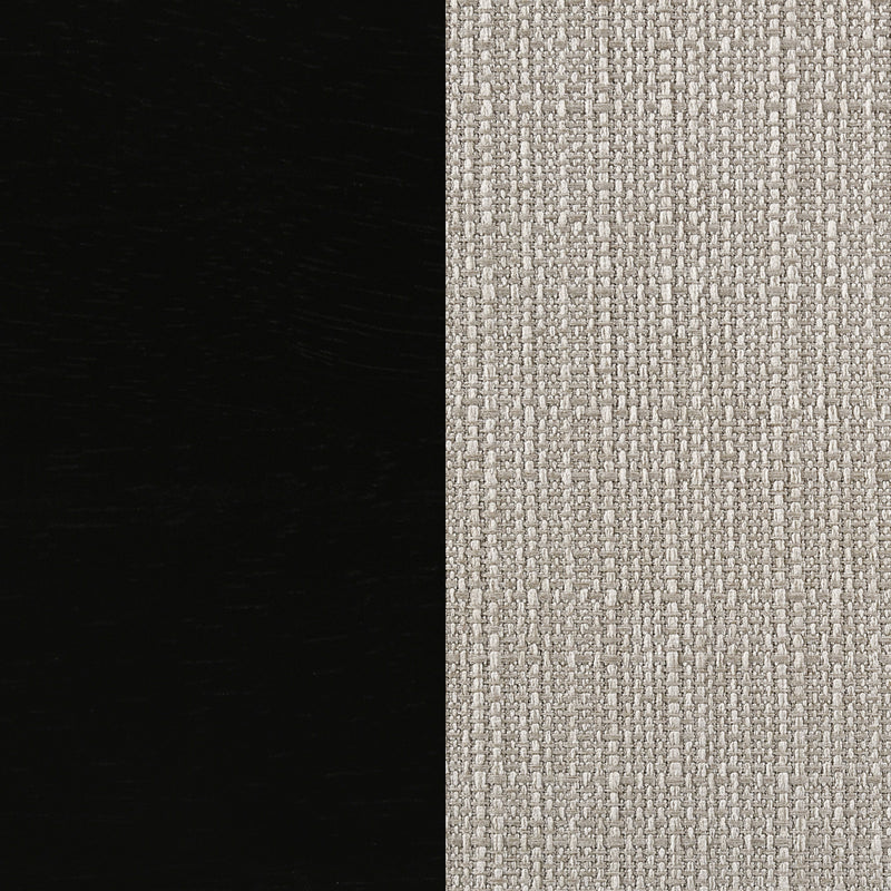 Sykes Fabric Upholstered Ladder Back Side Chair Black and Beige (Set of 2)