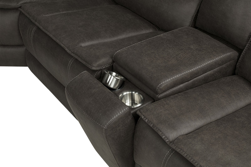 Marcell 5-Piece 3-Seat Power Home Theater Seating with Dual Consoles Grey